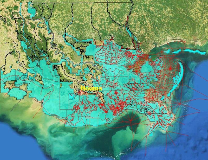 East Louisiana marine map