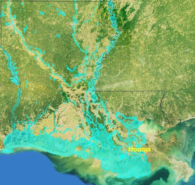 West Louisiana marine map