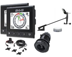 a B&G navigation unit with accessories around it