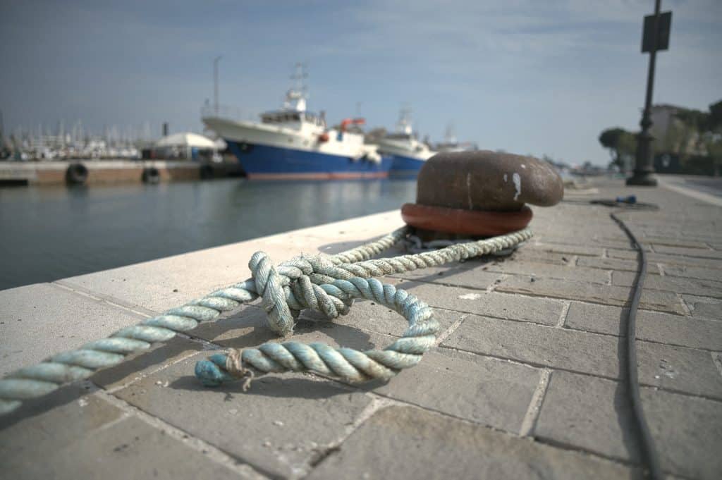 rope tied to dock